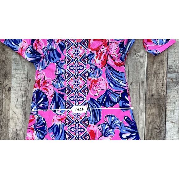 Lilly Pulitzer Ophelia‎ Plumeria Pink in Hollidaze Knit Swing Dress XS Colorful - Picture 5 of 11